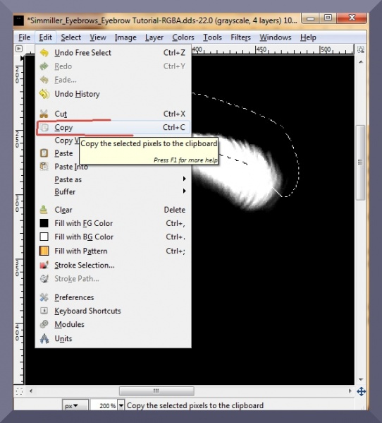 File:GIMP copying the selection.jpg